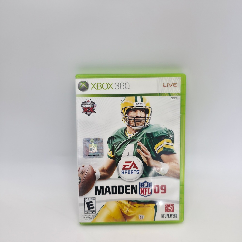 EA Sports Madden NFL 09 Xbox 360 OS Green Excellent Brett Favre Cover